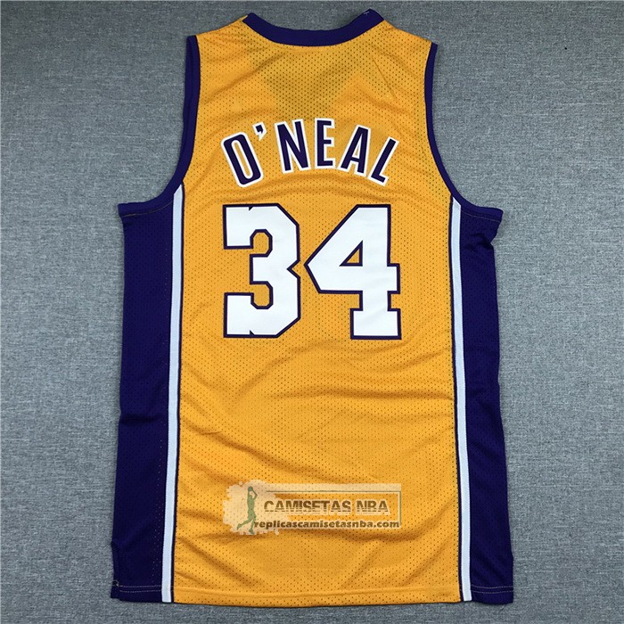Camiseta Los Angeles Lakers Shaquille O'Neal Mitchell & Ness 1999-00 Amarillo
